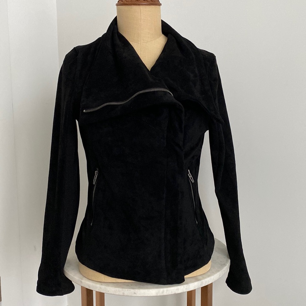 Blank NYC Irina Sueded Moto Jacket Black Size S